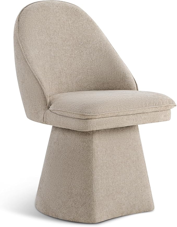 Swivel Dining Chairs Modern Desk Chair Upholstered Linen Fabric Side Chair by Kislot