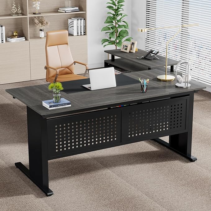 Tribesigns 63 Inch Executive Desk - Image 8