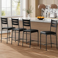 GarveeHome Bar Stools Set of 4, Wooden Barstools, Faux Leather Upholstered Bar by GarveeHome