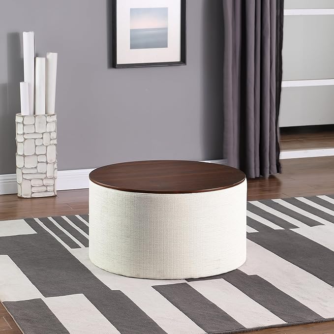 HomePop Modern Fabric Storage Ottoman - Image 2