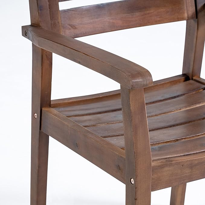 Merax Acacia Wood Dining Chairs Set of 2, Stamford Outdoor Acacia Wood Dining - Image 6