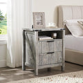 Grey Nightstand with Charging Station by BuildHom