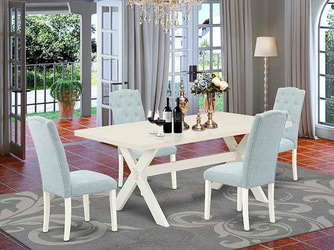 East West Furniture X027CE215-5 5 Piece Modern Dining Table Set Includes a - Image 2