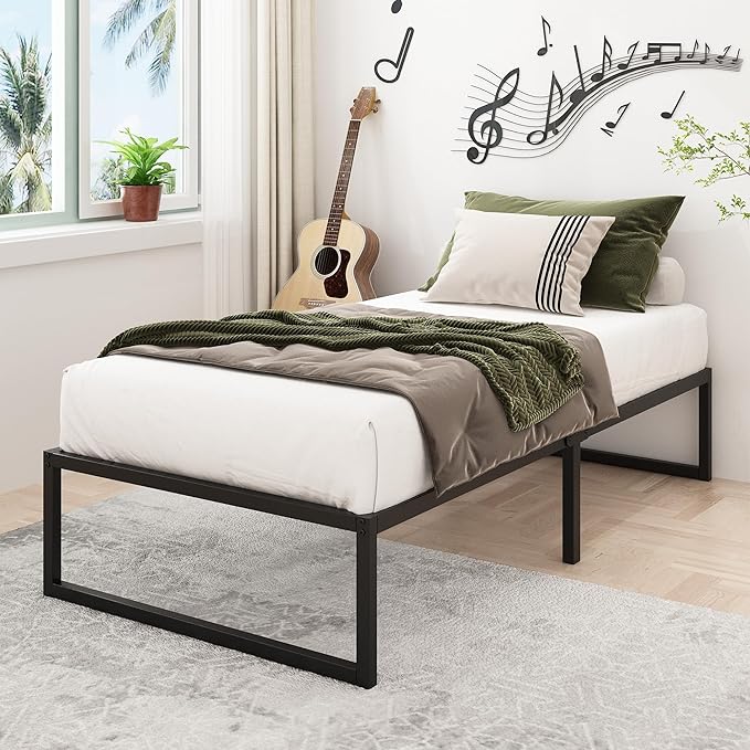 14 Inch Twin Bed Frames Heavy Duty Metal Twin Size Platform Bed Frame No Box - Image 6