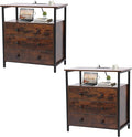 3 Wooden Drawers Nightstand, 27 Inch Wide Night Stand Set 2 by Edbuosy