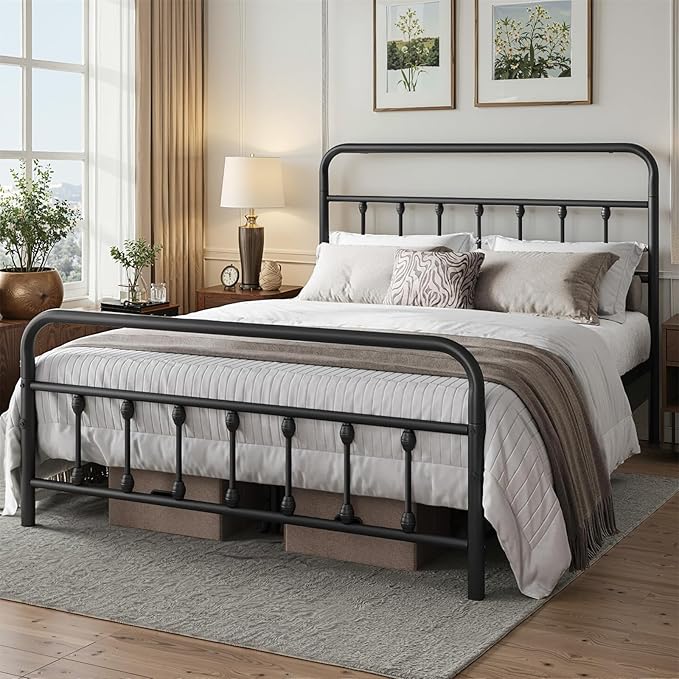 Full Size Bed Frame-Classic Metal Platform Bed Frame Mattress Foundation - Image 7