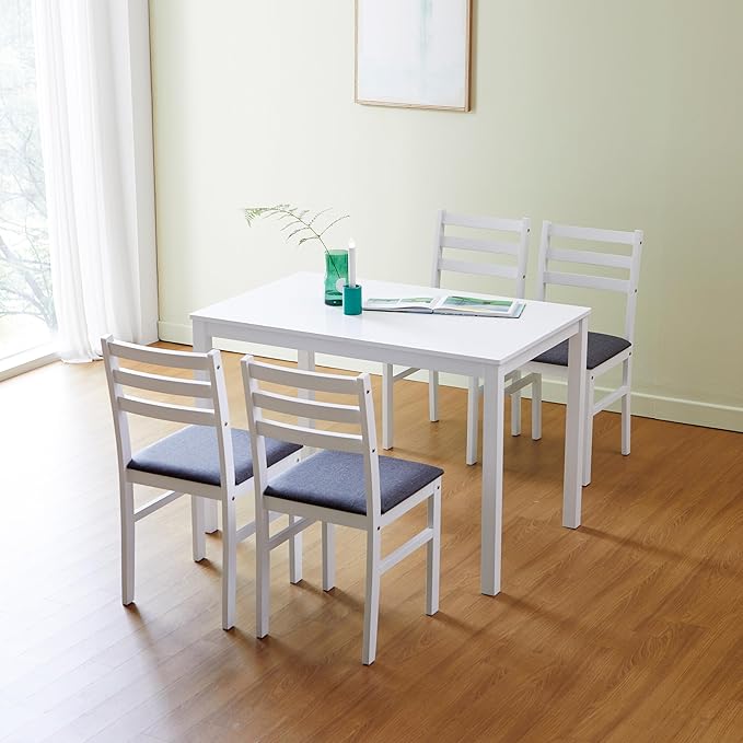 Livinia Seattle 5-Piece Wooden Dining Table Set - Image 4