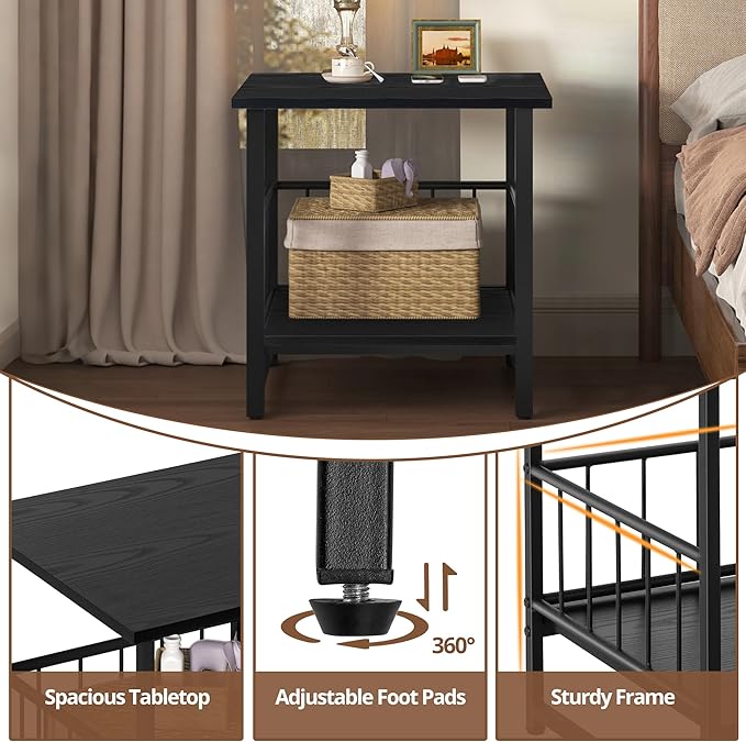 18" Square End Table, Modern Nightstand Side Table, Nightstand - Image 5