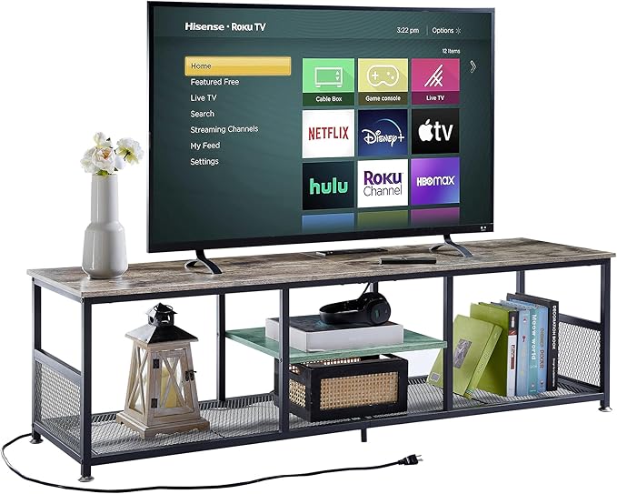 VECELO TV Stand with Power Outlets by VECELO