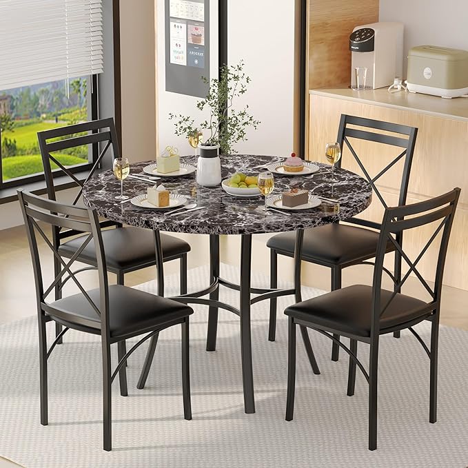 VECELO 5 Piece Dining Table Set - Image 7