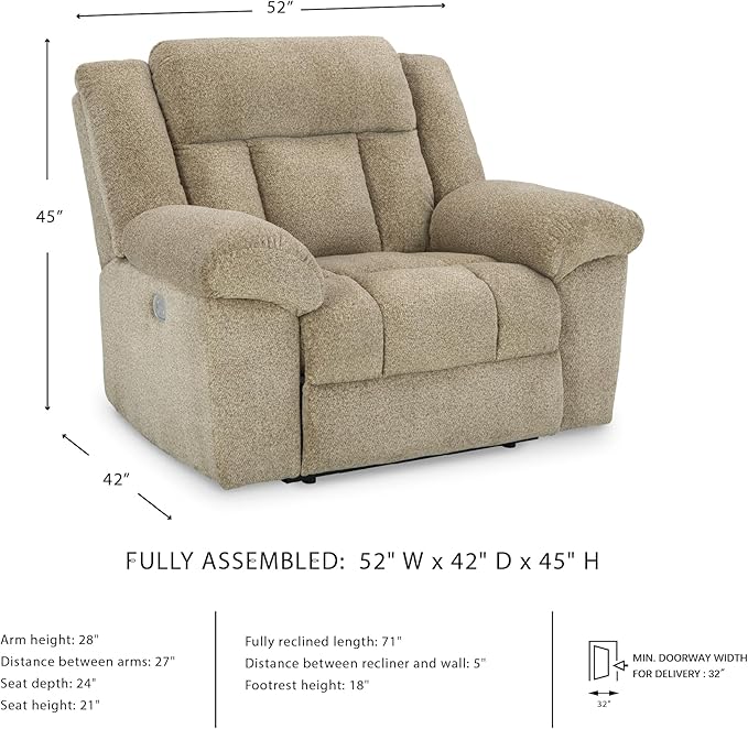 Signature Design by Ashley Tip-Off Classic Wall Hugger Power Recliner - Image 3