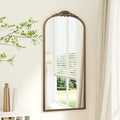 Keonjinn Arched Gold Wall Mirror, Traditional Brass Mirror, Decorative Baroque by Keonjinn