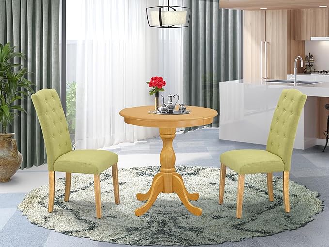 East West Furniture ESCE3-OAK-07 3 Piece Dinette Set - Image 2