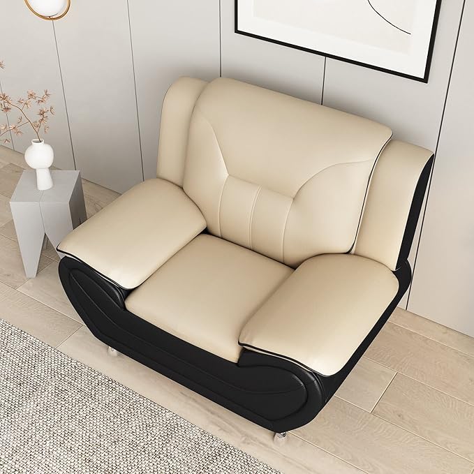 Container Furniture Direct Michael Modern Faux Leather Upholstered Stainless - Image 10