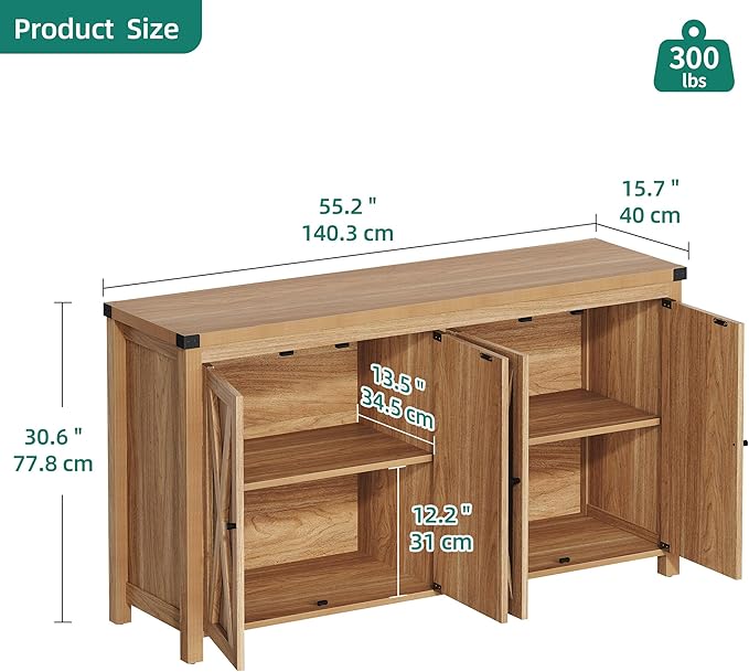 YITAHOME 55'' Sideboard Buffet Cabinet - Image 2