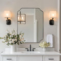 Scalloped Mirror, Matte Black Mirror by Mirrorartmirror