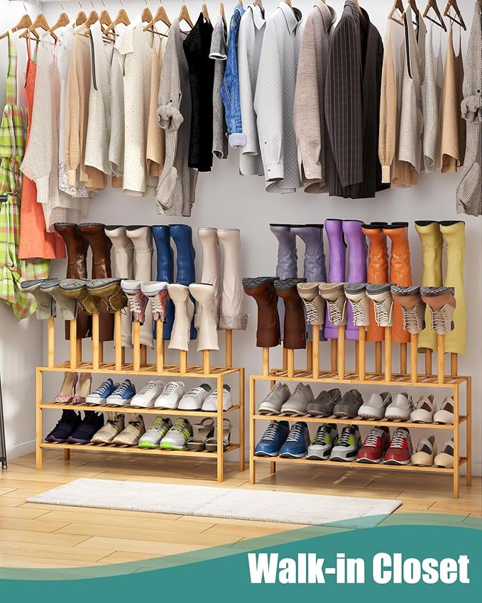 Boot Rack with Shoe Rack, Long Boot Rack Organizer Tall Boots - Image 6