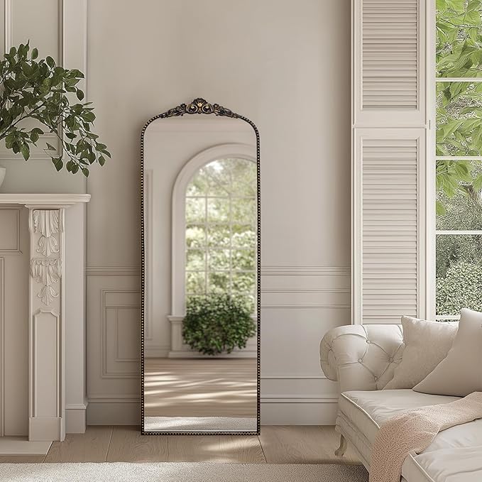 G-LEAF Vintage Baroque Mirror 22"X65", Victorian Antique Farmhouse Mirror - Image 3
