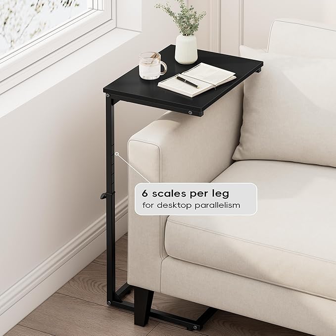 Vagusicc C Shaped End Table for Couch, 33.2'' Extra Tall C Table Adjustable - Image 4