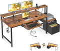 AODK Computer Desk with Drawers and Keyboard Tray, Reversible Study Work Desk by AODK