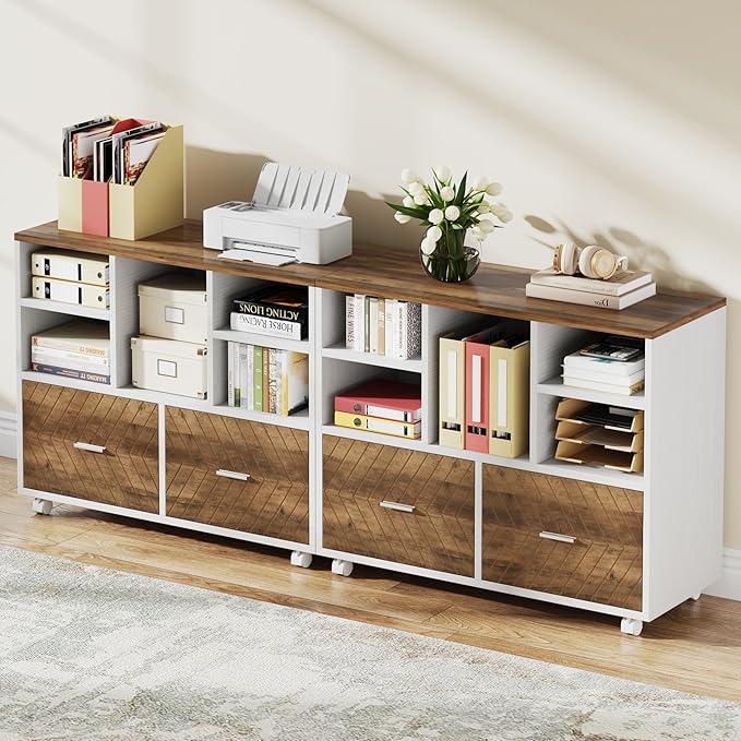 Tribesigns 2-Drawer Wood File Cabinet, Mobile Lateral Filing Cabinet - Image 7
