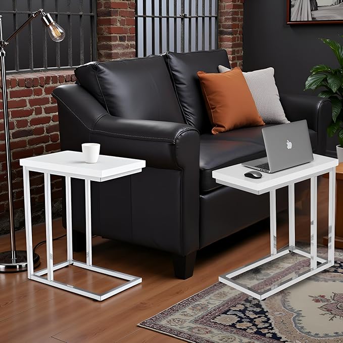 Lavish Home C-Shaped Side Tables Set of 2 – Modern Sofa End Tables or Bedside - Image 2