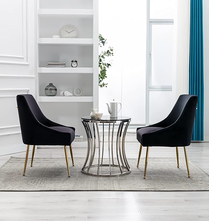 Velvet Dining Chairs Set of 2, Furniture Collection Modern Contemporary - Image 8