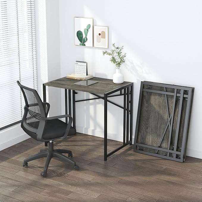 32 inch Small Folding Desk, Writing Gaming Computer Camping Desk - Image 8