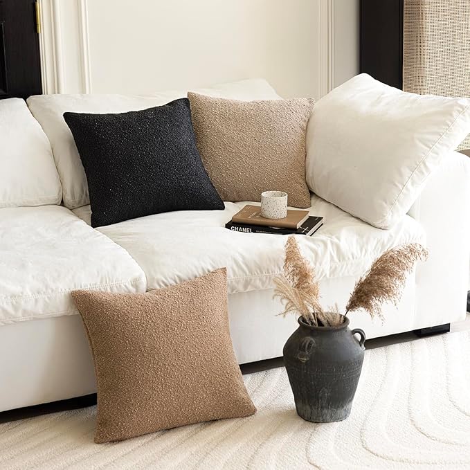 Foindtower Set of 2, Decorative Textured Boucle Throw Pillow Covers Accent - Image 7