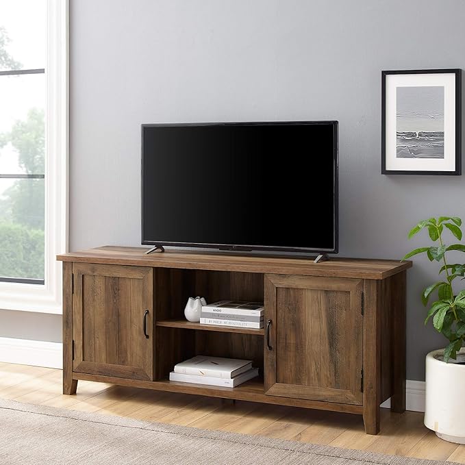 Walker Edison Buren Classic Grooved Door TV Stand - Image 2