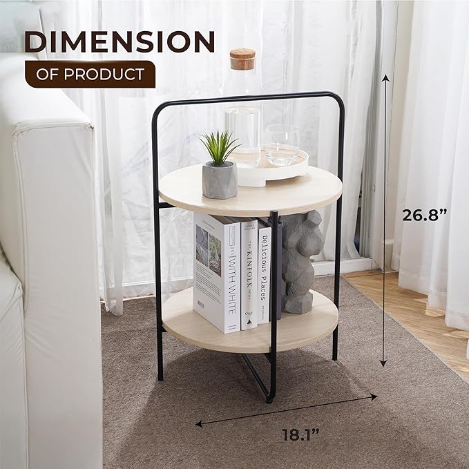 Mijas 2-Tier Side Table, Round End Table, A Stylish and Functional Addition - Image 2