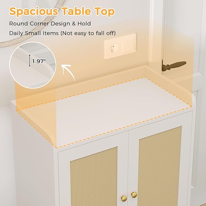 Rattan Shoe Cabinet Storage for Entryway, Shoe Cabinet - Image 7
