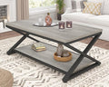 HSH Rustic Grey Coffee Table, Modern Minimalist Living Room Table by HOMESWEETHOME