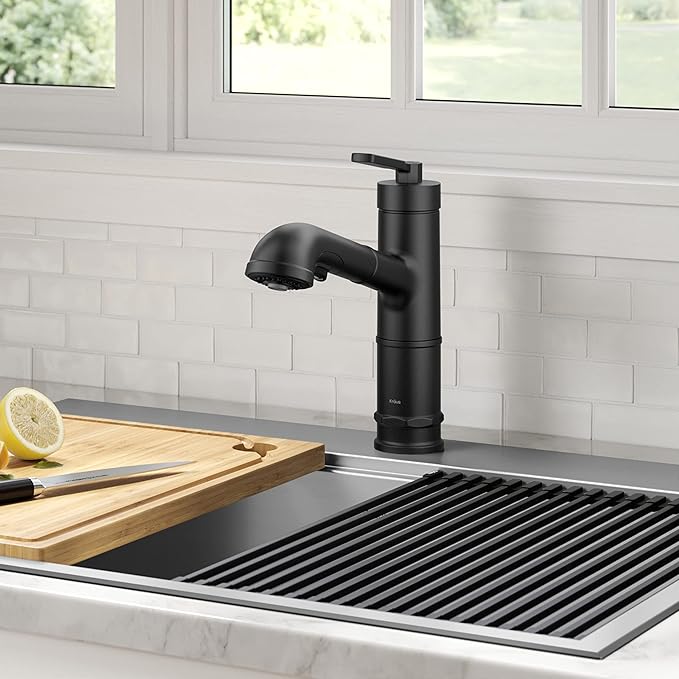 KRAUS Allyn Pull-Out Single Handle Kitchen Faucet in Matte Black, KPF-4103MB - Image 2