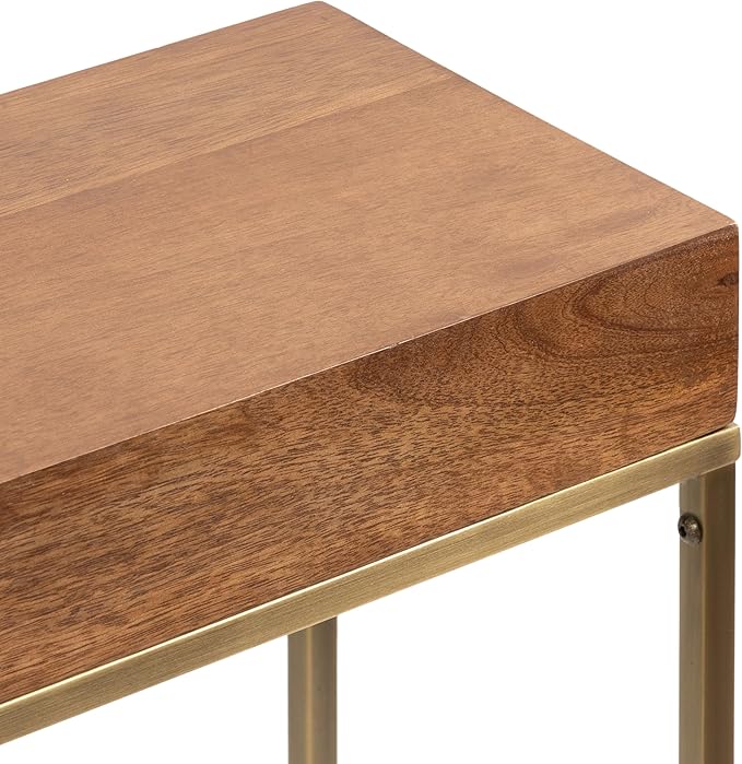 Kate and Laurel Karlsen Mid-Century Wood and Metal Narrow Side Table; 16 x 24 x - Image 6