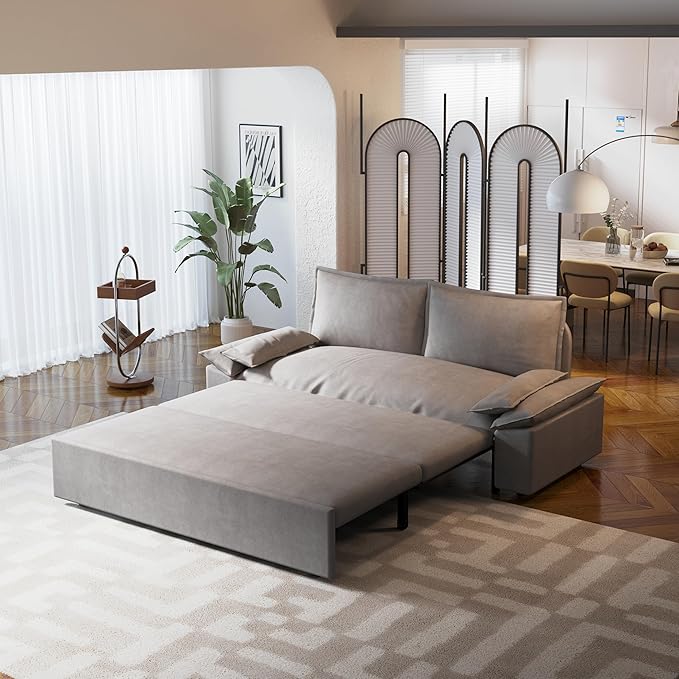 ERYE 73.2" Queen Size Sleeper Sofabed Modern 3 in 1 Convertible Loveseat - Image 5