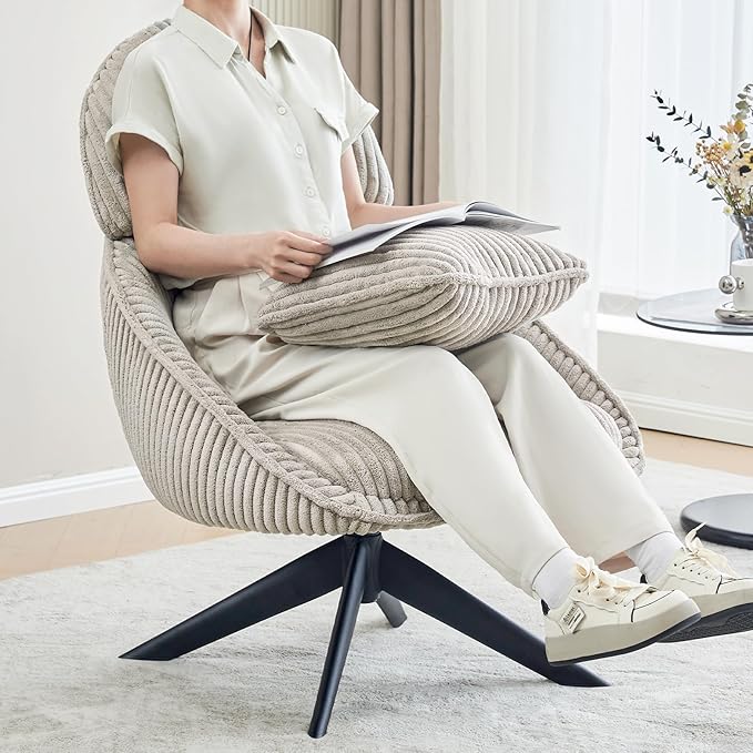 Furniliving Modern Living Room Chair, Swivel Accent Chair - Image 4