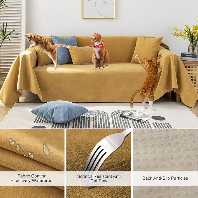 STACYPIK Waterproof Yellow Sofa Cover - Image 4