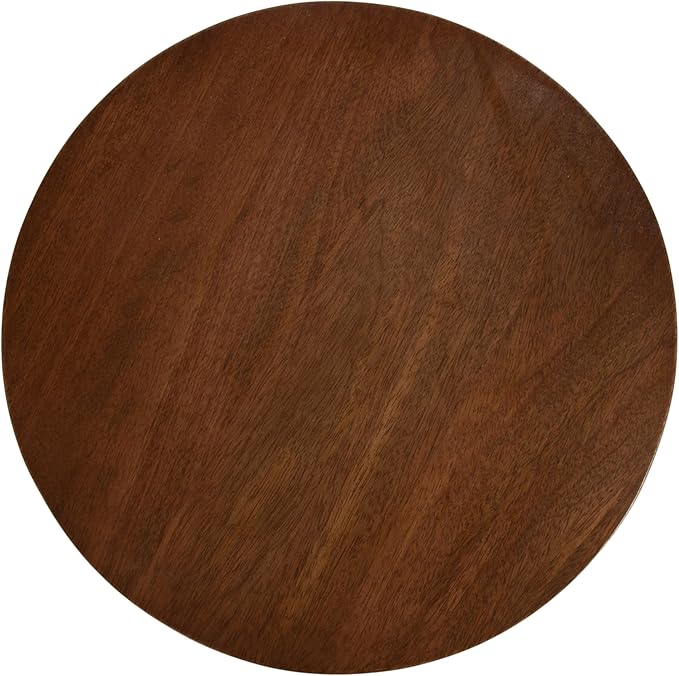 Kate and Laurel Dahl Modern Slatted Wooden Round Drink Table; 12 x 23; Walnut - Image 8