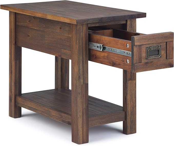SIMPLIHOME Monroe SOLID ACACIA WOOD 14 inch Wide Rectangle Rustic Narrow Side - Image 4