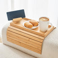 Bamboo Sofa Arm Tray, Anti Falling Couch Arm Tray Armrest Table by LOVYANXUE