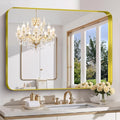 FORBATH 48x36 Inch Bathroom Mirror, Brushed Gold Deep Frame Wall Mirror by FORBATH