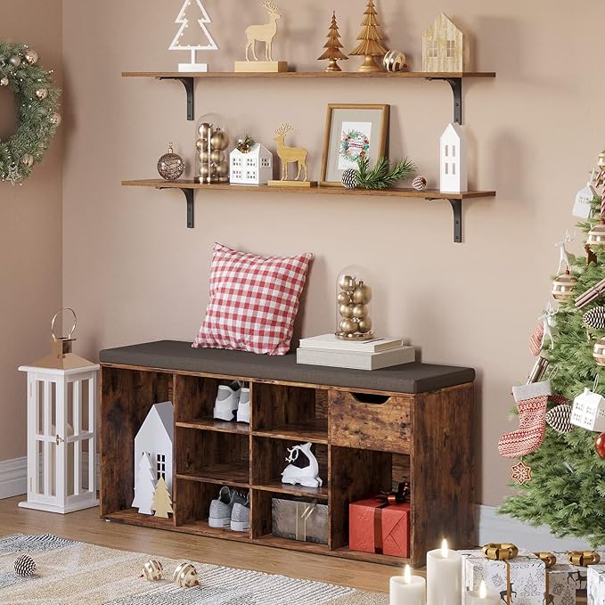 DINZI LVJ Shoe Bench, Entryway Storage Bench - Image 8