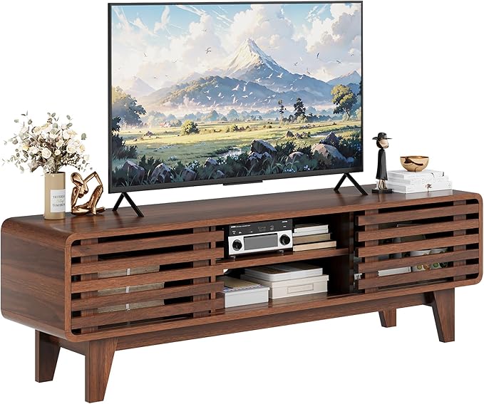Luoxiao TV Stand for 60 Inch TV, Mid Century Modern Entertainment Center by Luoxiao