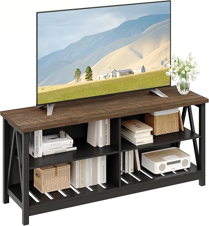 ChooChoo Farmhouse TV Stand for TVs up to 55 Inch, Modern Entertainment Center by ChooChoo