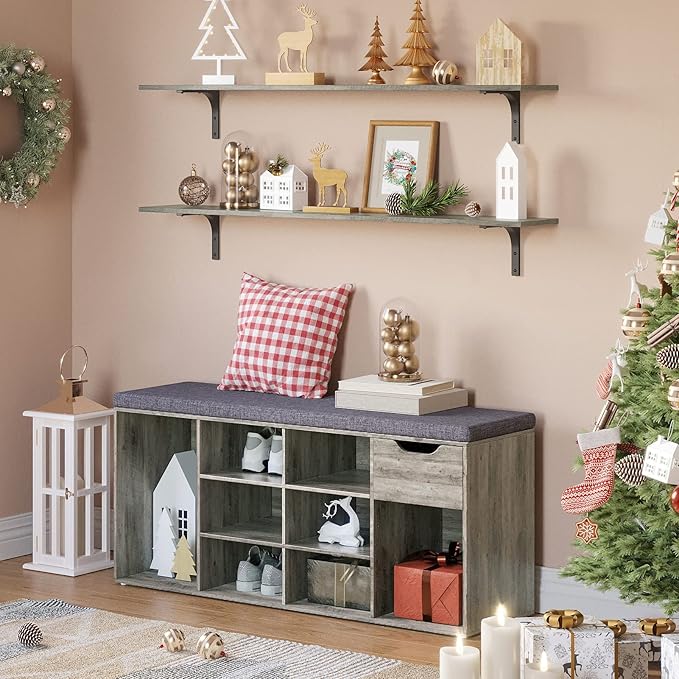 DINZI LVJ Shoe Bench, Entryway Storage Bench - Image 6