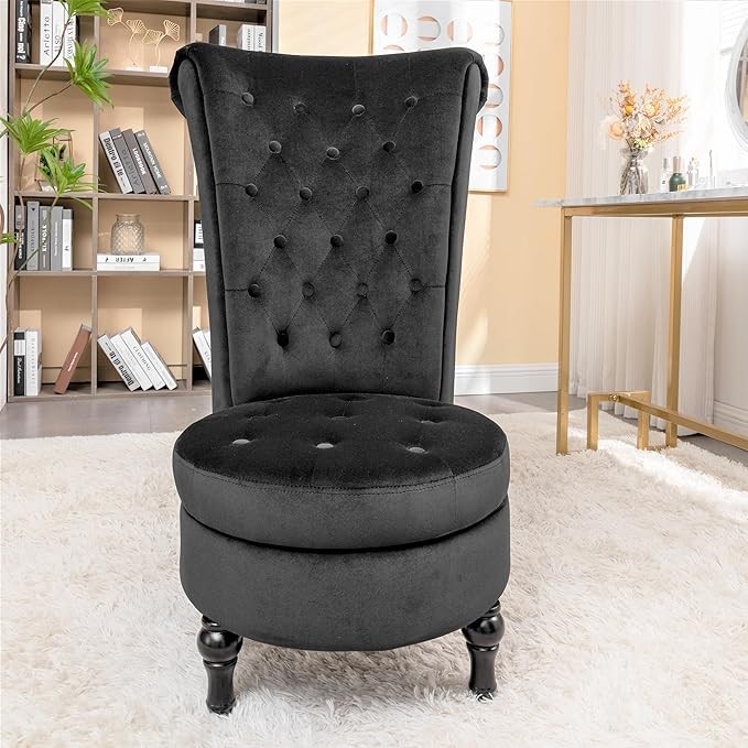 Container Furniture Direct Royal High-Back Velvet Accent Chair - Image 4