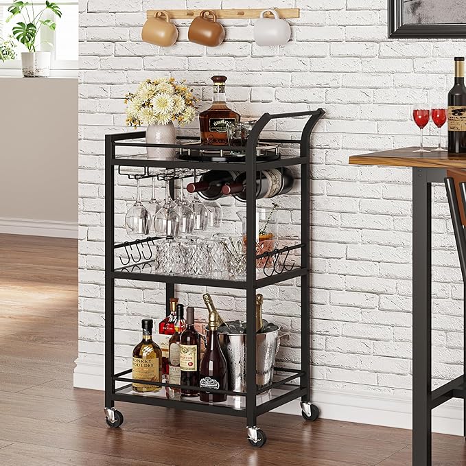 TUTOTAK Bar Cart, Home Bar Serving Cart - Image 9