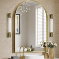 Brightify Arched Mirror, 24 x 36 Inch Gold Arch Mirror, Metal Frame Gold Arched by Brightify