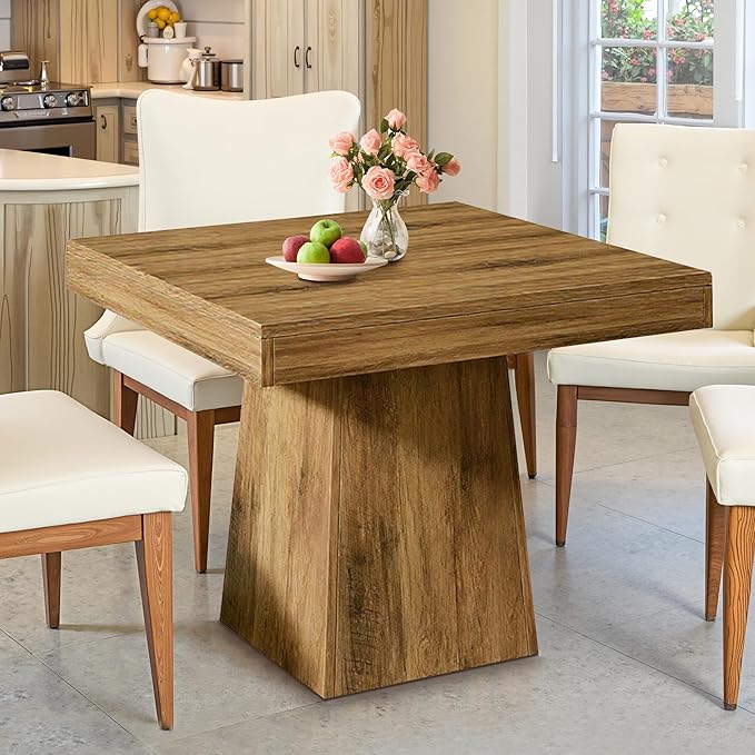 NicBex Square Dining Table for 4, 31.5" Farmhouse Dinner Table Small Dining by NicBex